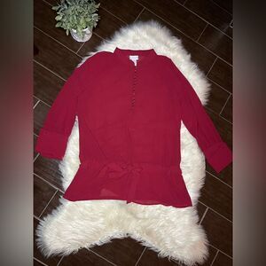 Soft Surroundings cranberry blouse sz XL
